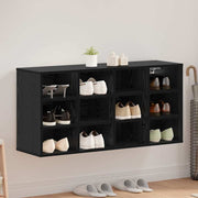 Sko skab med hylde Sort eg 103 x 30 x 51 cm Konstrueret træ