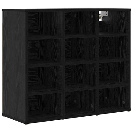 Sko skab 77,5 x 30 x 67 cm Konstrueret træ Sort eg