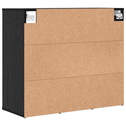 Sko skab 77,5 x 30 x 67 cm Konstrueret træ Sort eg