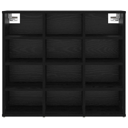 Sko skab 77,5 x 30 x 67 cm Konstrueret træ Sort eg