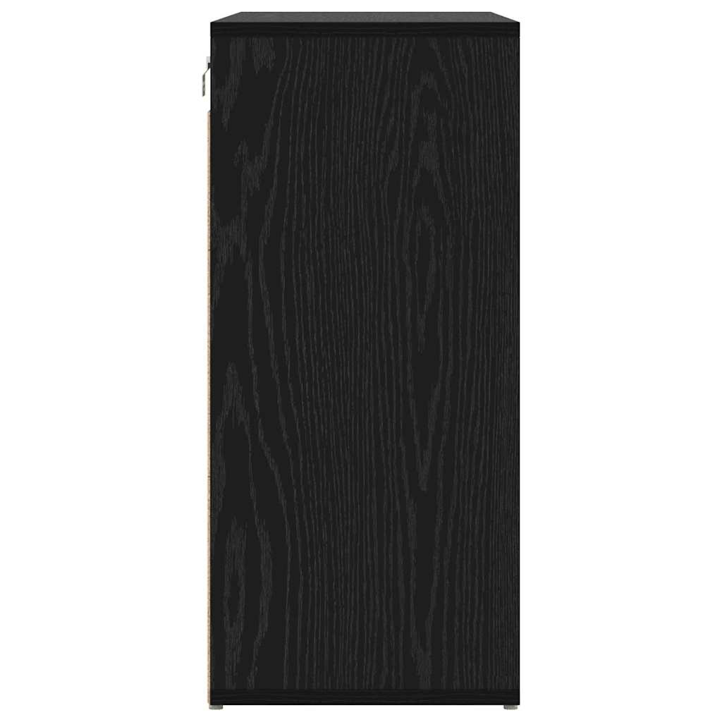 Sko skab med hylde Sort eg 77,5 x 30 x 67 cm Konstrueret træ