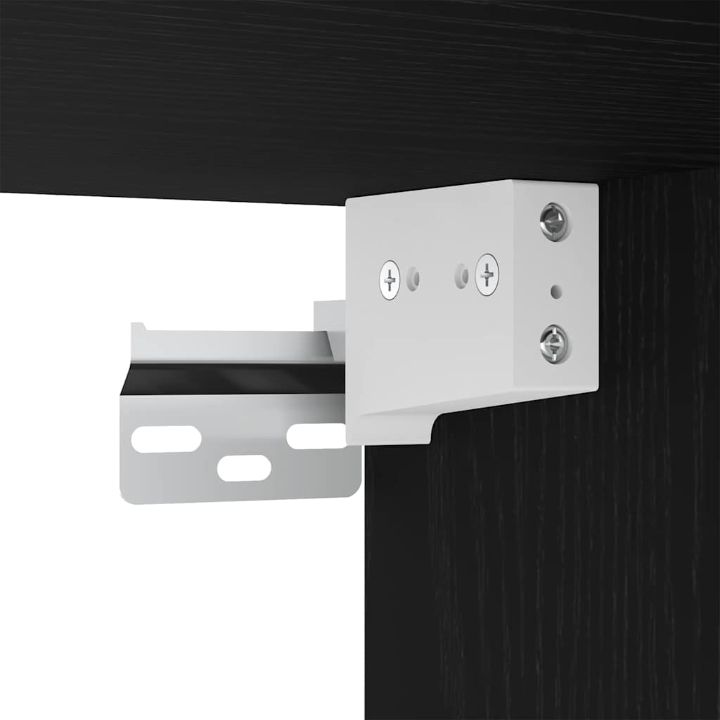 Sko skab med hylde Sort eg 77,5 x 30 x 83,5 cm Konstrueret træ