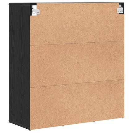 Sko skab 77,5 x 30 x 83,5 cm Konstrueret træ Sort eg