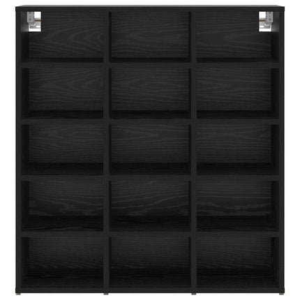 Sko skab 77,5 x 30 x 83,5 cm Konstrueret træ Sort eg