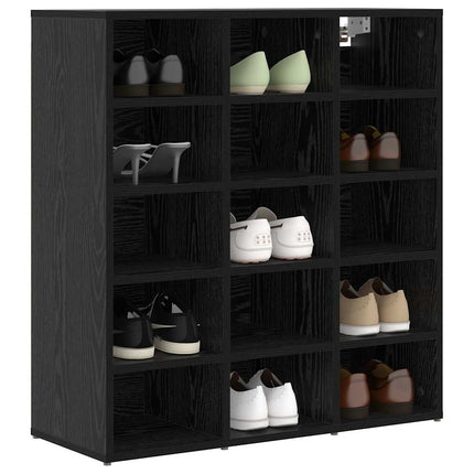 Sko skab 77,5 x 30 x 83,5 cm Konstrueret træ Sort eg