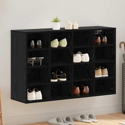 Sko skab 103 x 30 x 67 cm Konstrueret træ Sort eg