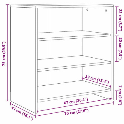 Sideboard Sort 70 x 41 x 75 cm Konstrueret træ