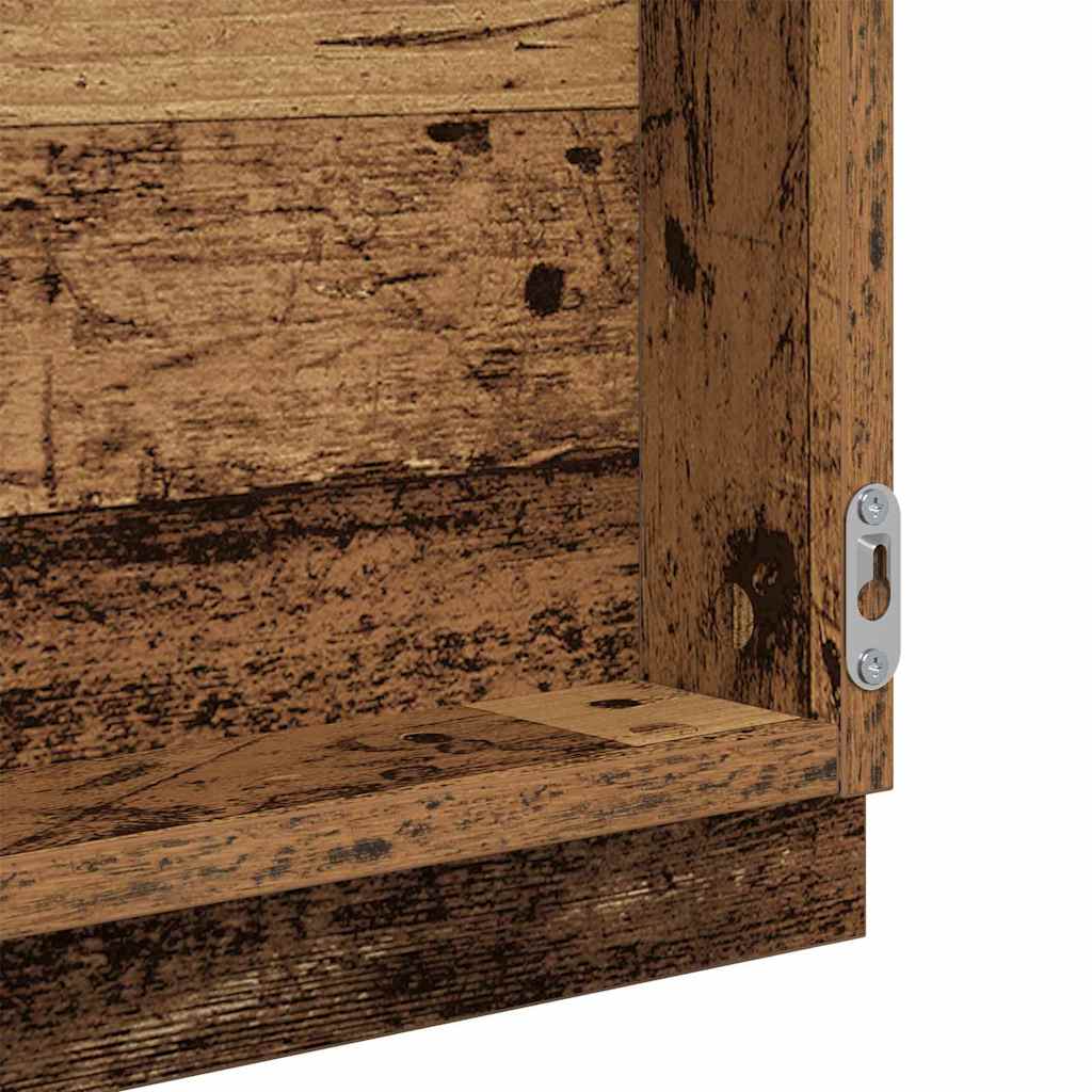 LED badeværelsesspejl med spejllys Gammelt træ 40 x 37 x 8.5 cm