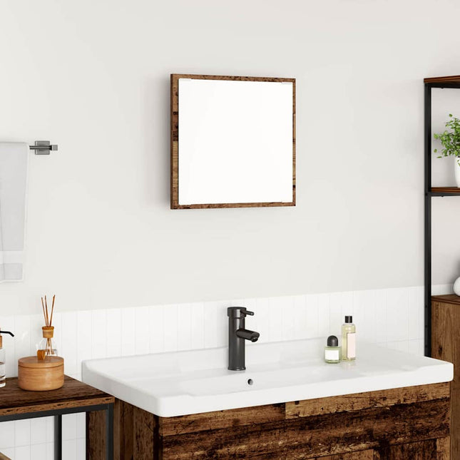 LED badeværelsesspejl Gammelt træ 40 x 37 x 8.5 cm