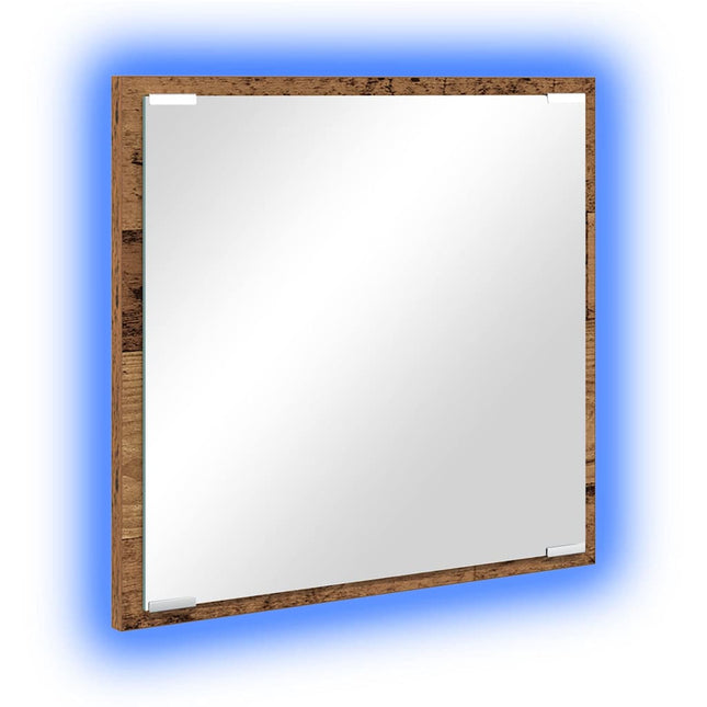 LED badeværelsesspejl Gammelt træ 40 x 37 x 8.5 cm