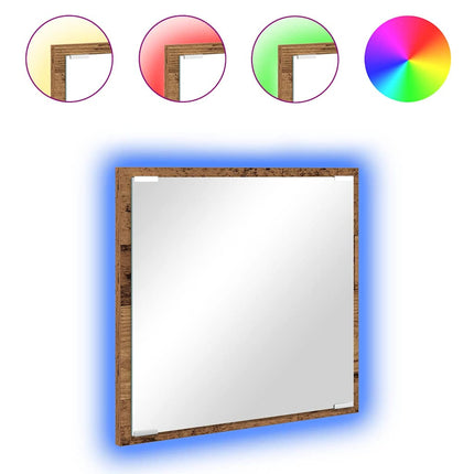 LED badeværelsesspejl Gammelt træ 40 x 37 x 8.5 cm
