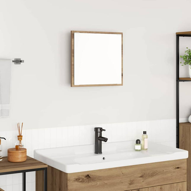 LED badeværelsesspejl Artisan Egetræ 40 x 37 x 8.5 cm