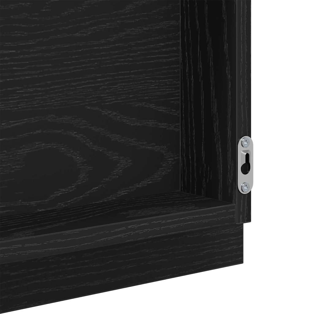 LED badeværelsesspejl Sort eg 40 x 37 x 8.5 cm Konstrueret træ