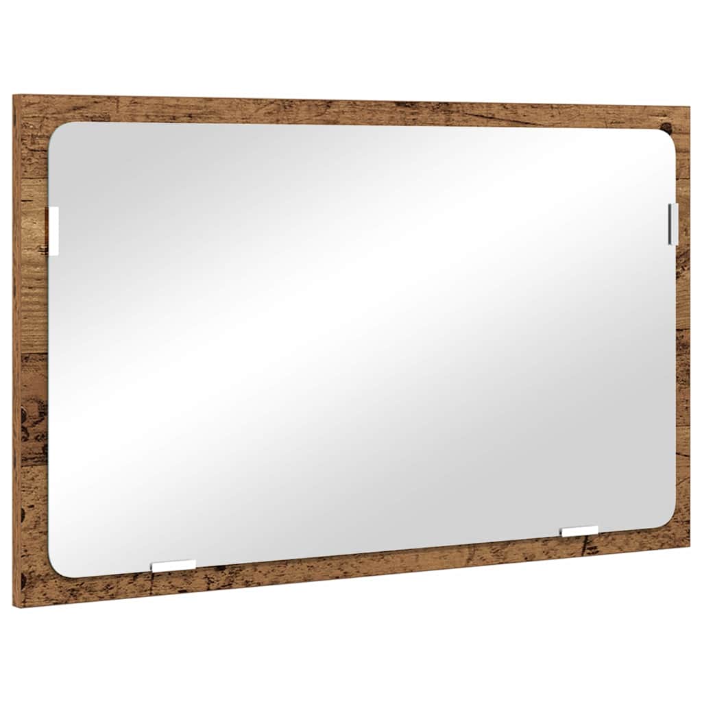 Badeværelsesmøbel sæt 2 pcs Gammelt træ Samlet træ og metal