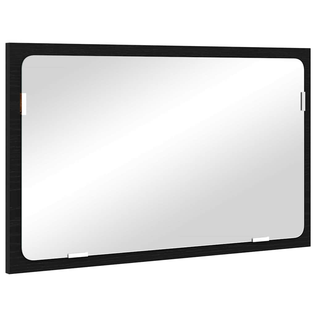 Badeværelsesmøbel sæt 2 pcs Sort eg Samlet træ og metal