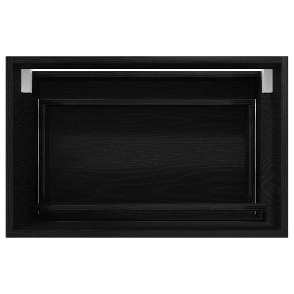 Badeværelsesmøbel sæt 2 pcs Sort eg Samlet træ og metal