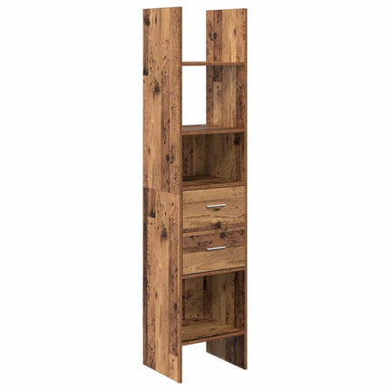 Bogskab 2 niveauer 40 x 35 x 180 cm Konstrueret træ Gammelt træ