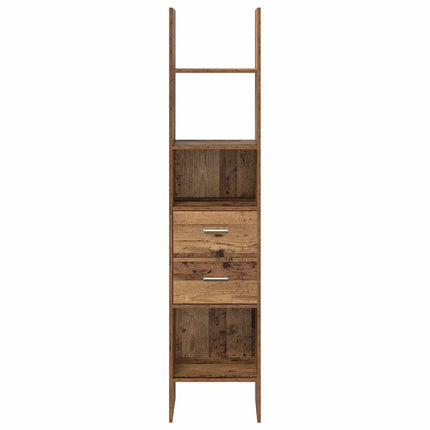 Bogskab 2 niveauer 40 x 35 x 180 cm Konstrueret træ Gammelt træ