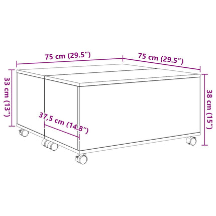Sofabord Sort eg 75 x 75 x 38 cm Konstrueret træ