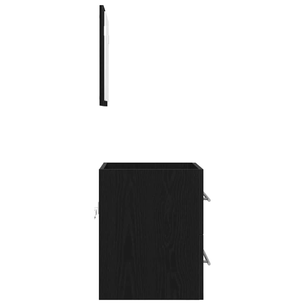 Badeværelsesmøbel sæt med skuffe Sort 41 x 38,5 x 48 cm