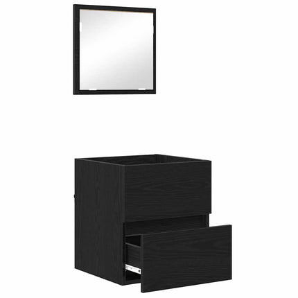 Badeværelsesskab Sort eg 41 x 38,5 x 45 cm Konstrueret træ