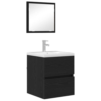 Badeværelsesskab Sort eg 41 x 38,5 x 45 cm Konstrueret træ