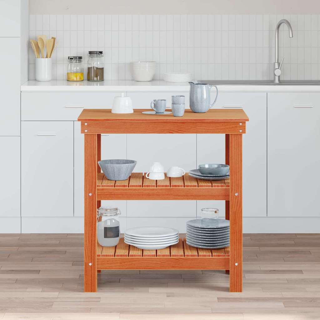 Arbejdsbænk Gyldenbrun 78.5 x 50 x 80 cm Massivt fyrretræ