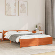 Sengestel Voks brun 205,5 x 155,5 x 51 cm Massiv fyrretræ
