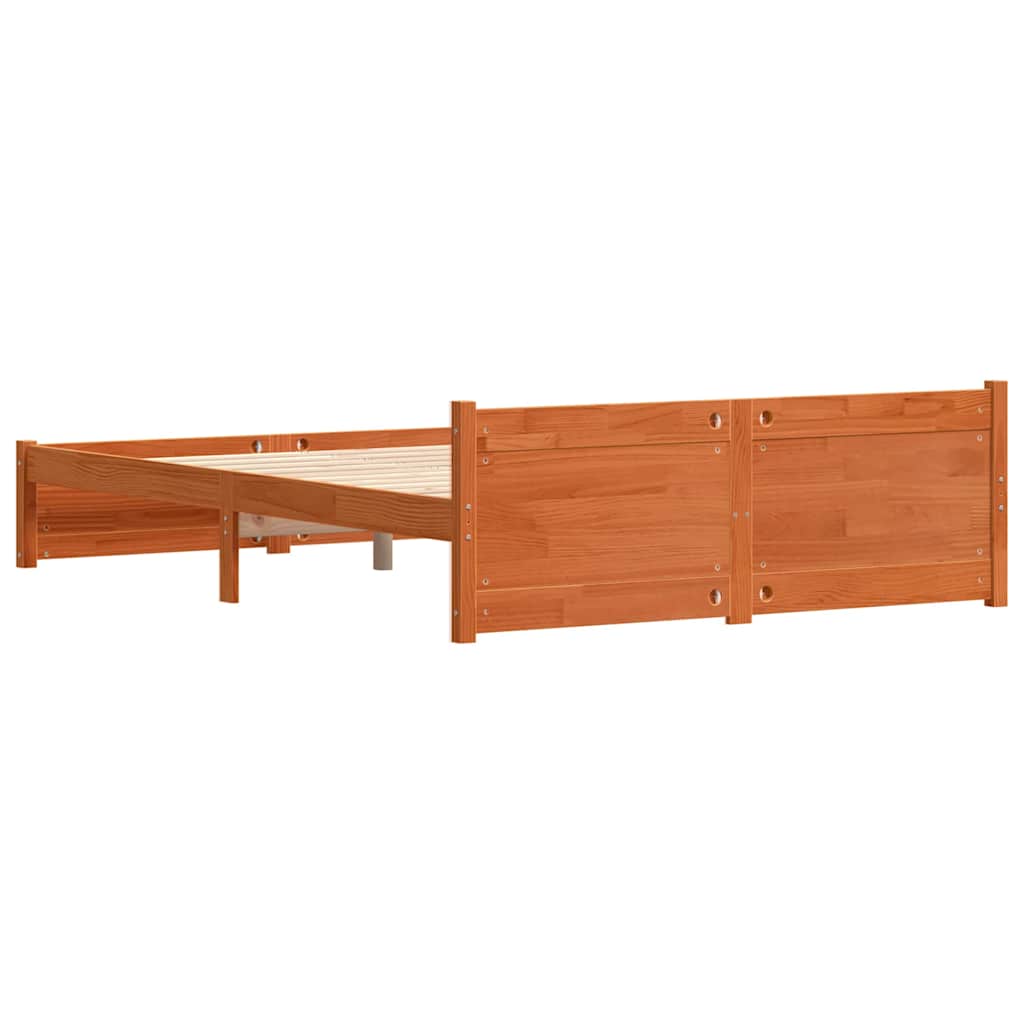 Sengestel Voks brun 205,5 x 165,5 x 51 cm Massiv fyrretræ