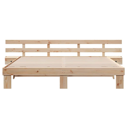 Sengestel med hovedgærde Brun 180 x 200 cm Massiv fyrretræ