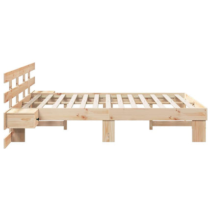 Sengestel med hovedgærde Brun 160 x 200 cm Massiv fyrretræ