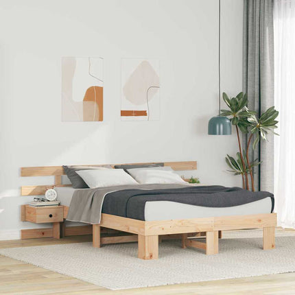Sengestel med hovedgærde Brun 120 x 200 cm Massiv fyrretræ