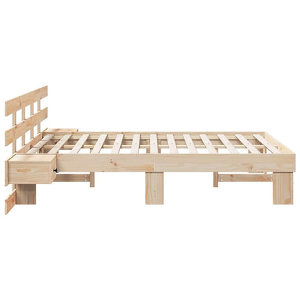 Sengestel med hovedgærde Brun 120 x 200 cm Massiv fyrretræ