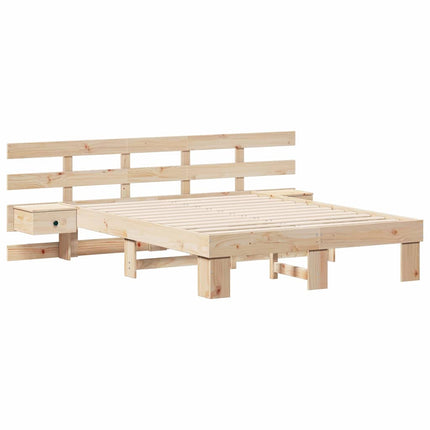 Sengestel med hovedgærde Brun 120 x 190 cm Massiv fyrretræ