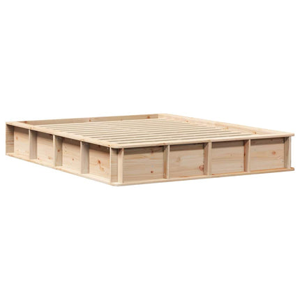 Sengestel Brun 160 x 200 cm Massiv fyrretræ