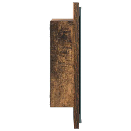 LED badeværelsesspejl Røget eg 40 x 37 x 8.5 cm Konstrueret træ