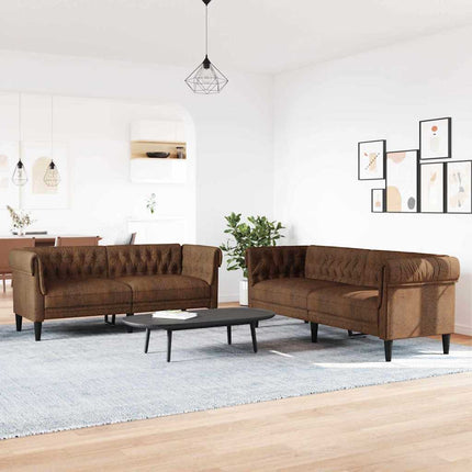 Stue Sofa 2 stk. Brun Stof
