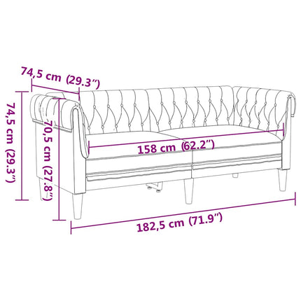 Stue Sofa 2 stk. Brun Stof