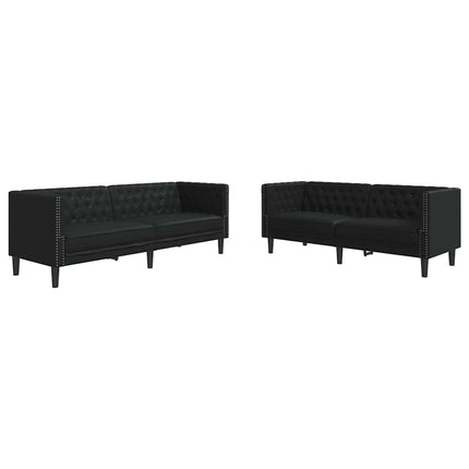 Stue Sofa 2 pcs Sort 194 x 74,5 x 70,5 cm Faux læder