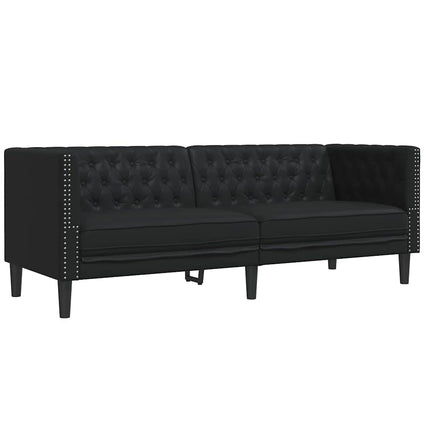 Stue Sofa 2 pcs Sort 194 x 74,5 x 70,5 cm Faux læder