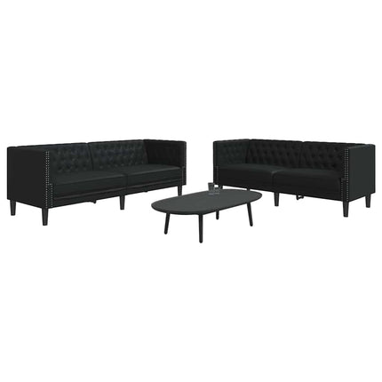 Stue Sofa 2 pcs Sort 194 x 74,5 x 70,5 cm Faux læder