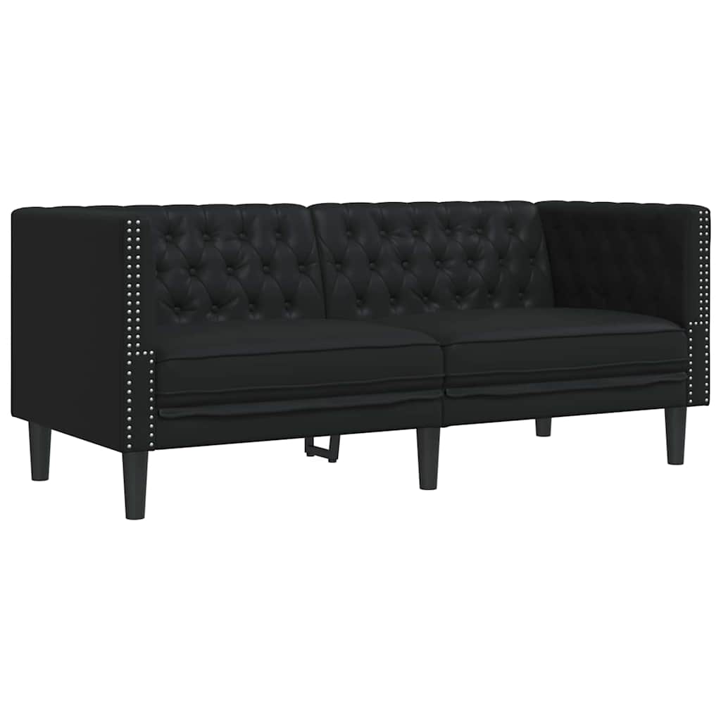 Sofa Sæt 3 pcs Sort 194 x 74.5 x 70.5 cm Kunstlæder