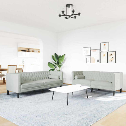 Stue Sofa 2 pcs Lysegrå 194 x 74,5 x 70,5 cm Fløjl