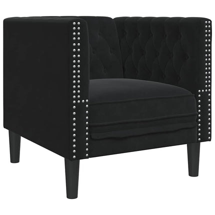 Stue Sofa 3 pcs Sort 194 x 74,5 x 70,5 cm Fløjl