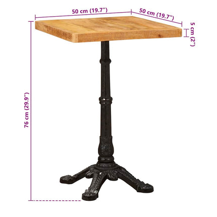 Bistrobord Brun 50 x 50 x 76 cm Massivt mangotræ