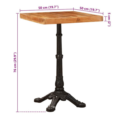 Bistrobord Brun 50 x 50 x 76 cm Massivt Akacietræ
