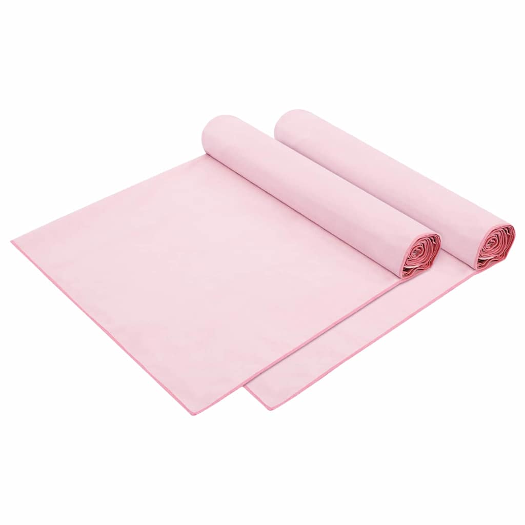 Liggestols håndklæder 2 pcs Lyserød 210 x 75 cm