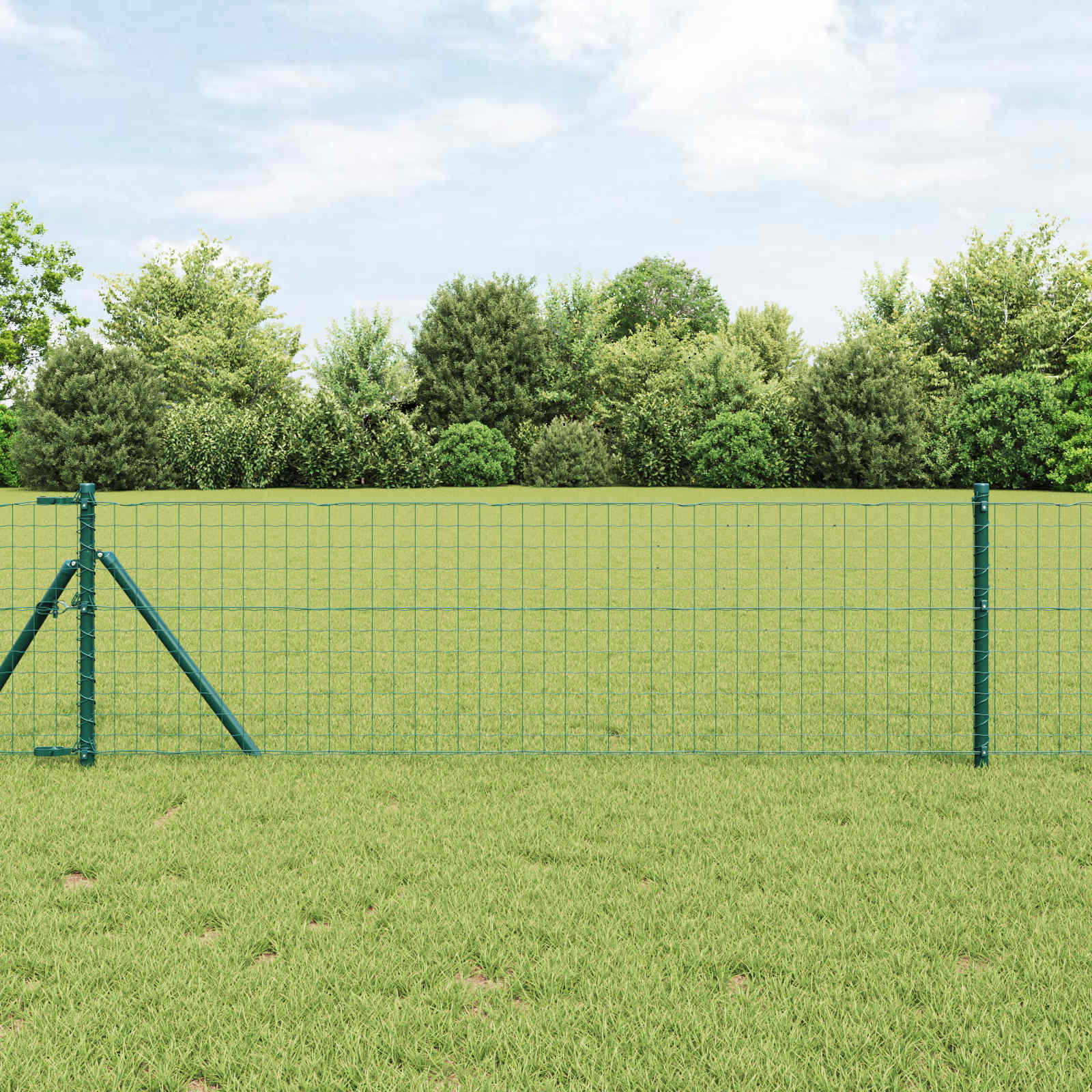 Hegnspæl 12 pcs Grøn 110 cm Pulverlakeret Stål