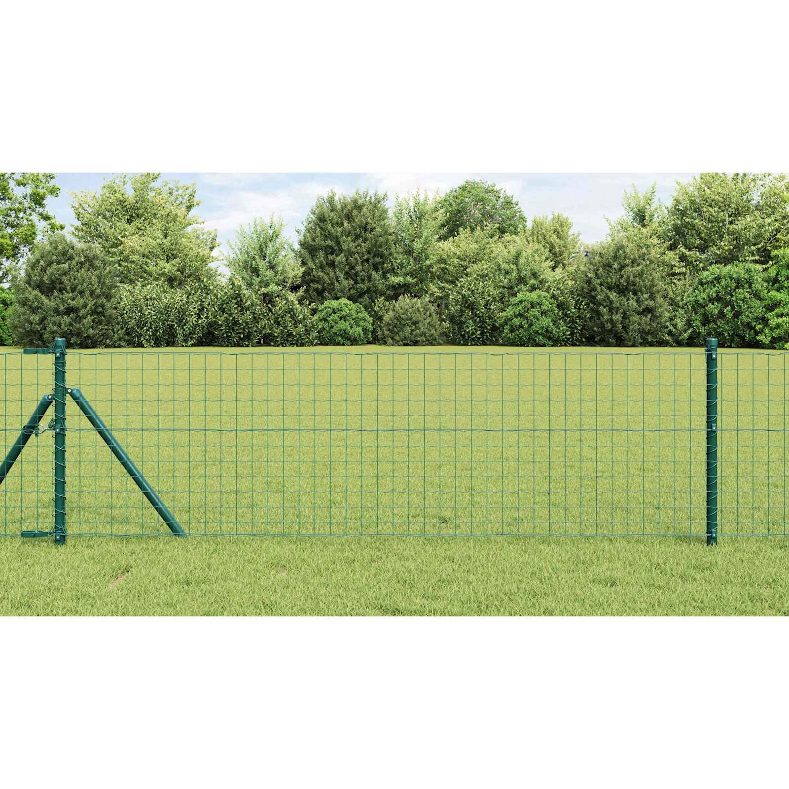 Hegnspæl 12 pcs Grøn 120 cm Pulverlakeret Stål