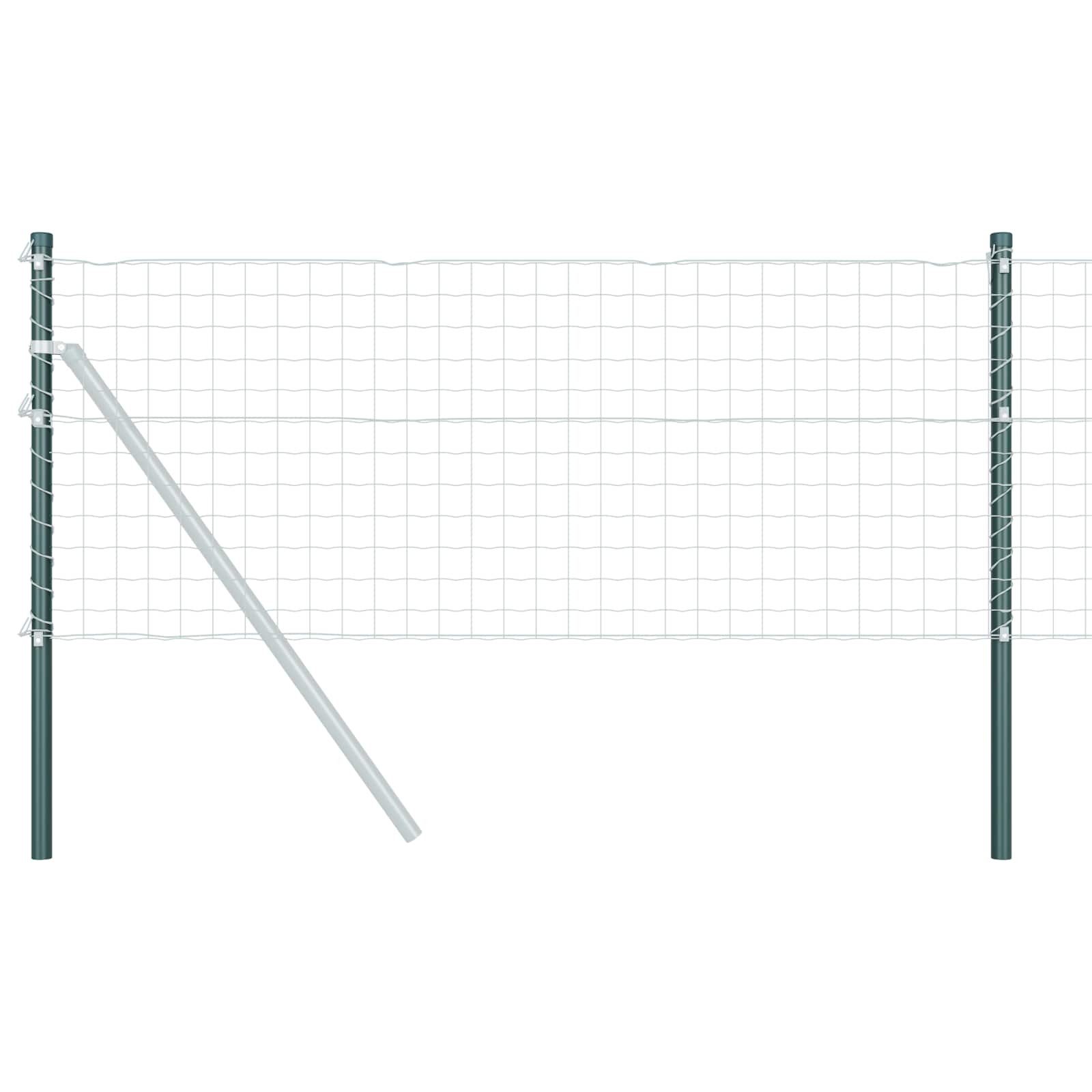 Hegnspæl 12 pcs Grøn 120 cm Pulverlakeret Stål